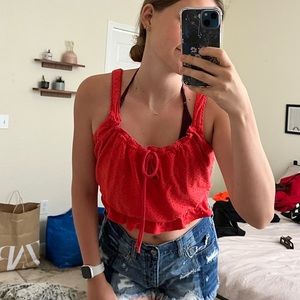 Forever 21 Eyelet Crop Top